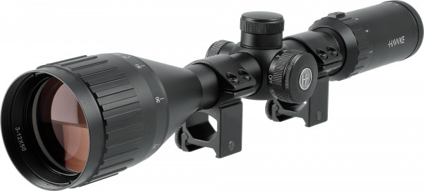 HAWKE 11635 Fast Mount Zielfernrohr IR 3-12x50 AO IR Mil Dot 1/4 MOA inkl Montageringe Weaver Picati