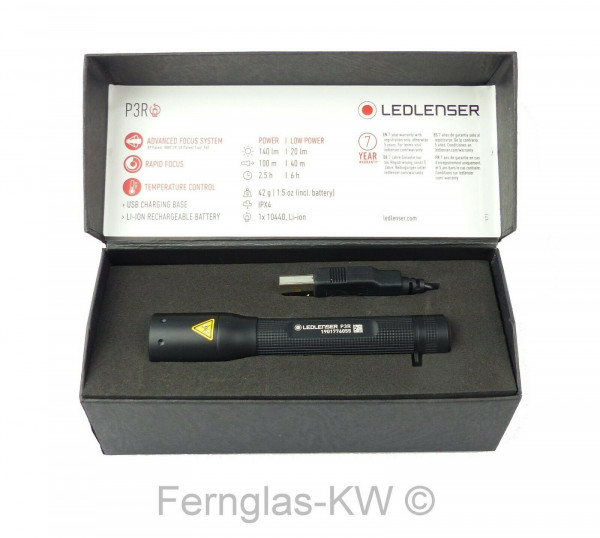 Ledlenser 501048 LED Taschenlampe P3R mit AKKU Geschenk BOX 140 Lumen 100m