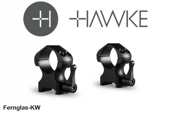 HAWKE 23012 1" 25,4mm Präzision Stahl Ringmontagen Hoch für Weaver Schiene