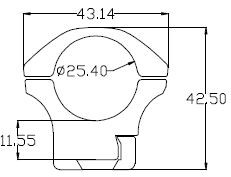 Anschütz Optics 63600 Ringmontage 1″ 25,4mm niedrig 9-11 mm Schiene geschraubt