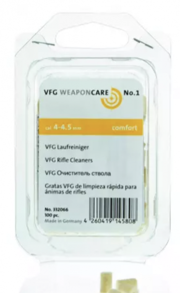 VFG 332066 Filz Laufreiniger Kaliber 4 bis 4,5 mm und Zimmerstutzen 100 Stück