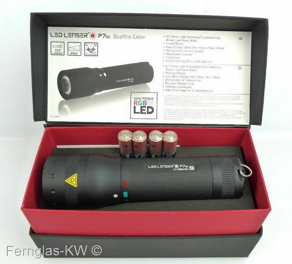 Ledlenser Taschenlampe P7 QC Geschenk BOX mit Tasche, Schlaufe und Batterien 4029113940764