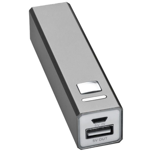 Fritzmann Powerbank 2200 mAh aus Metal grau inklusive USB- Ladekabel 4302907