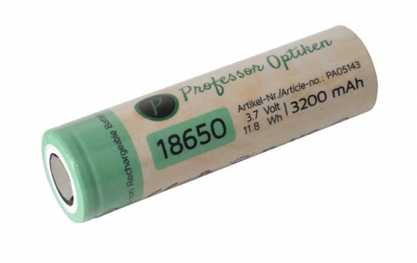 Professor Optiken Lithium-Ionen-Akku 18650 3,7 Volt mit 3400 mAh