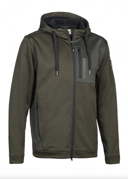 Percussion Herren Sweatshirt Jacke Übergangsjacke in Kaki in Größe 2XL