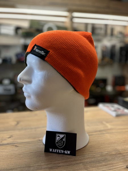 ThermtTec Wende-Strickmütze mit Logo