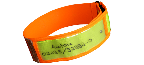 Niggeloh 406700650 Halsung Warnhalsung Größe XS Halsumfang 30-40 cm (Teckel) Orange / Signalgelb