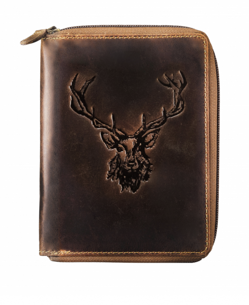 Greenburry Vintage Jagdscheinmappe Ausweismappe Etui Hirsch 6tlg Royal Stag brown Leder 328-RV-RS-25