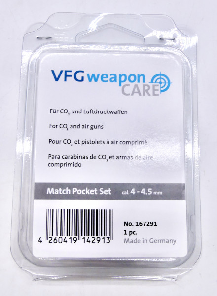 VFG 167291 cal. 4-4.5mm Waffenpflege Match Pocket Set inkl. kunststoffummanteltes Stahlseil Griffsch
