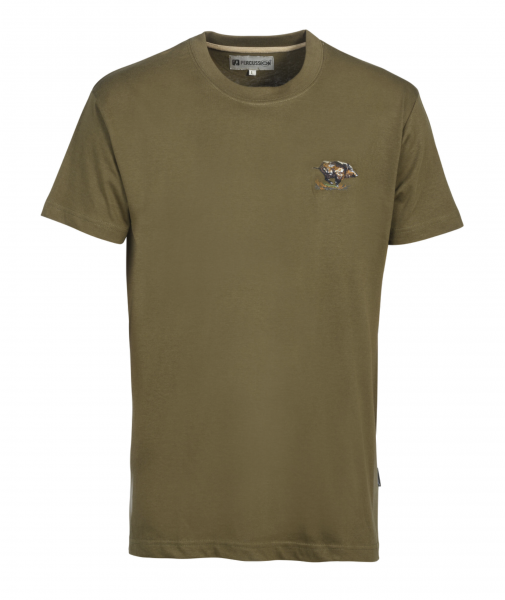 Percussion Herren Shirt T-Shirt in Größe L Kurzarm in oliv grün