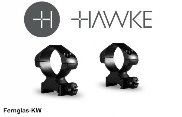 HAWKE 23007 30mm Präzision Stahl Ringmontagen Hoch für Weaver Picatinny Schiene 