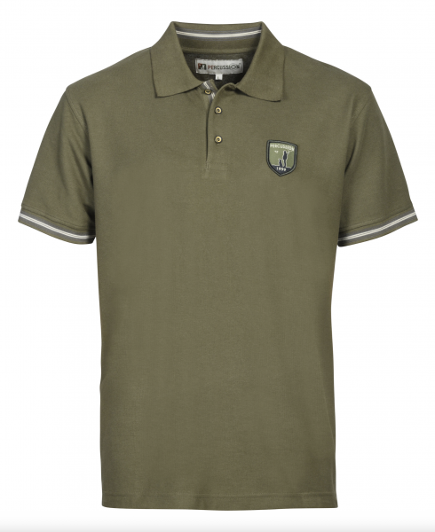 Percussion Herren Polo Shirt in Größe L Kurzarm in oliv grün