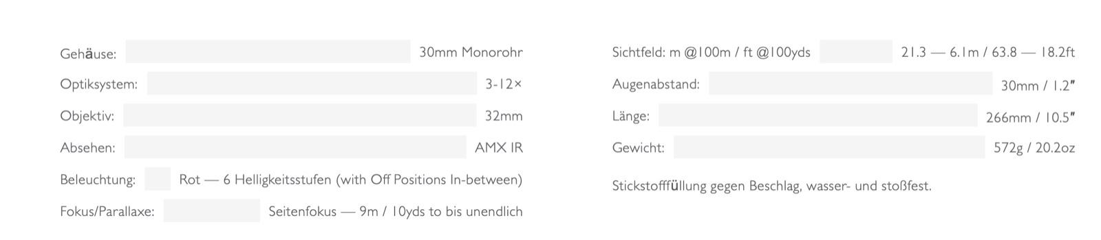 Hawke 13260 AIRMAX 30 TOUCH 3-12×32 AMX IR Luftgewehr Zielfernrohr Leuchtabs.