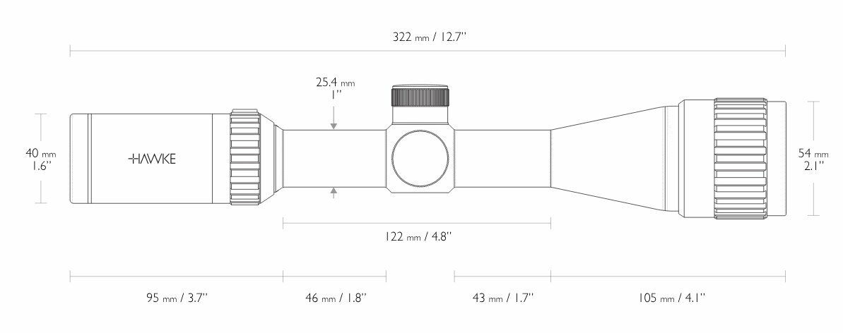 HAWKE 14225 Zielfernrohr VANTAGE 3-9x40 AO MIL DOT Center IR