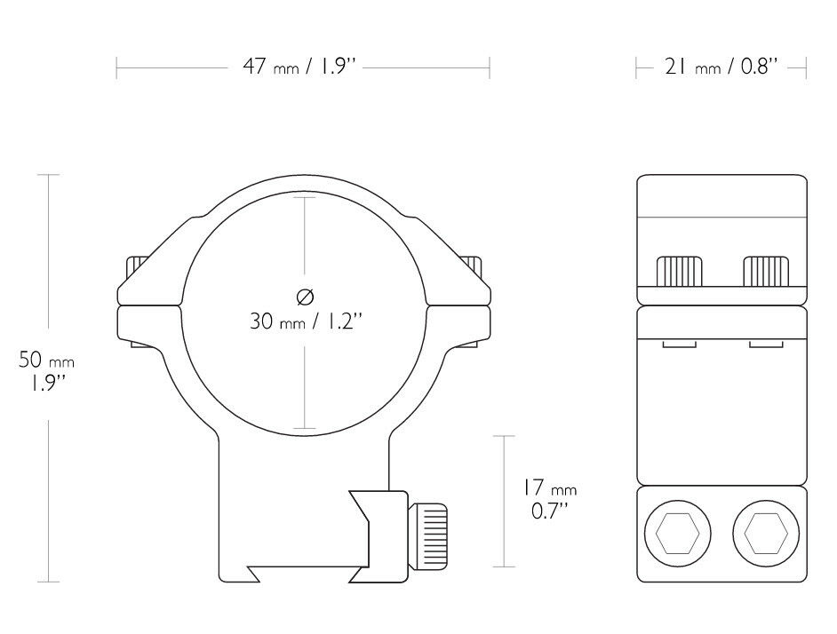 HAWKE 22108 30 mm Ringmontage Hoch für 9-11mm Schiene Zielfernrohr-Halterung