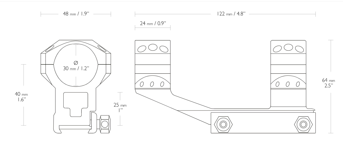 Hawke 24135 Taktische Ringmontage Mount 30MM Weaver Hoch 1 Stück