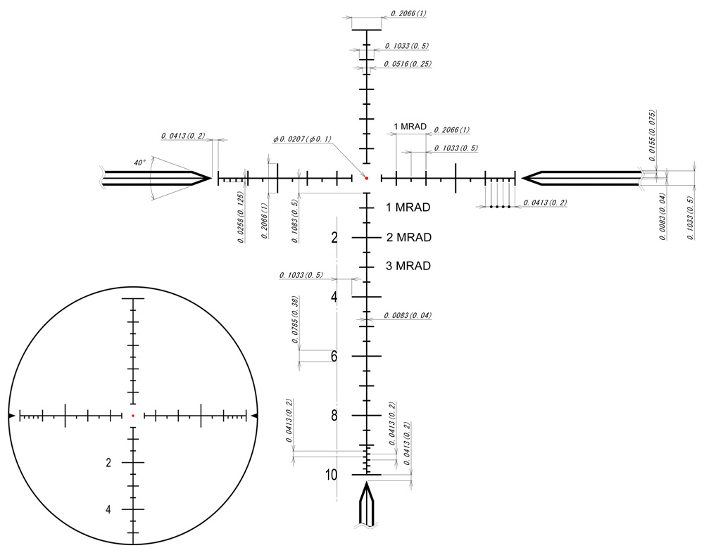 DDoptics 442511137.1 Zielfernrohr DDMP V10 4-40x50 Long Range MRAD tac A iPoint