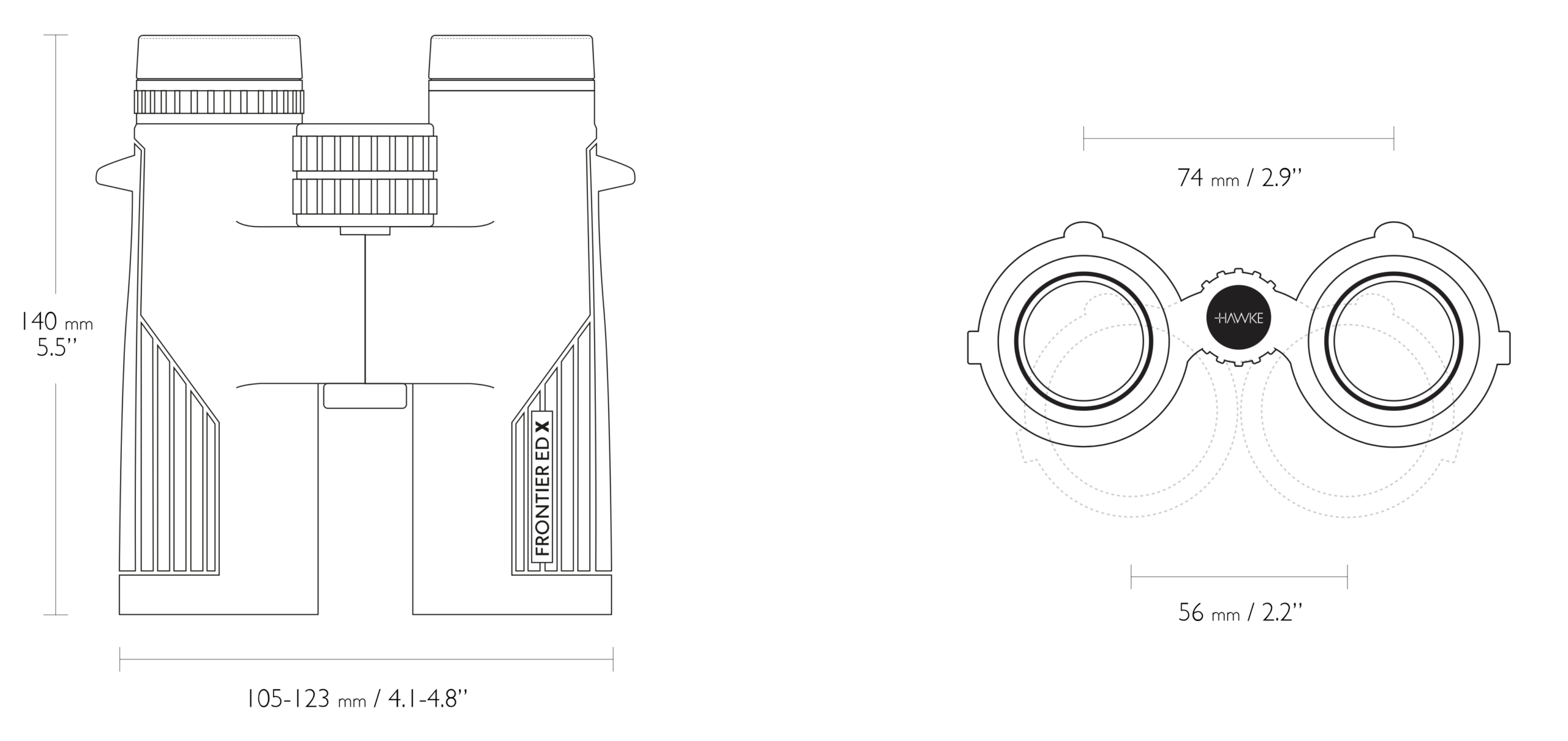 Hawke 38411 Fernglas FRONTIER ED X 8X42 grau