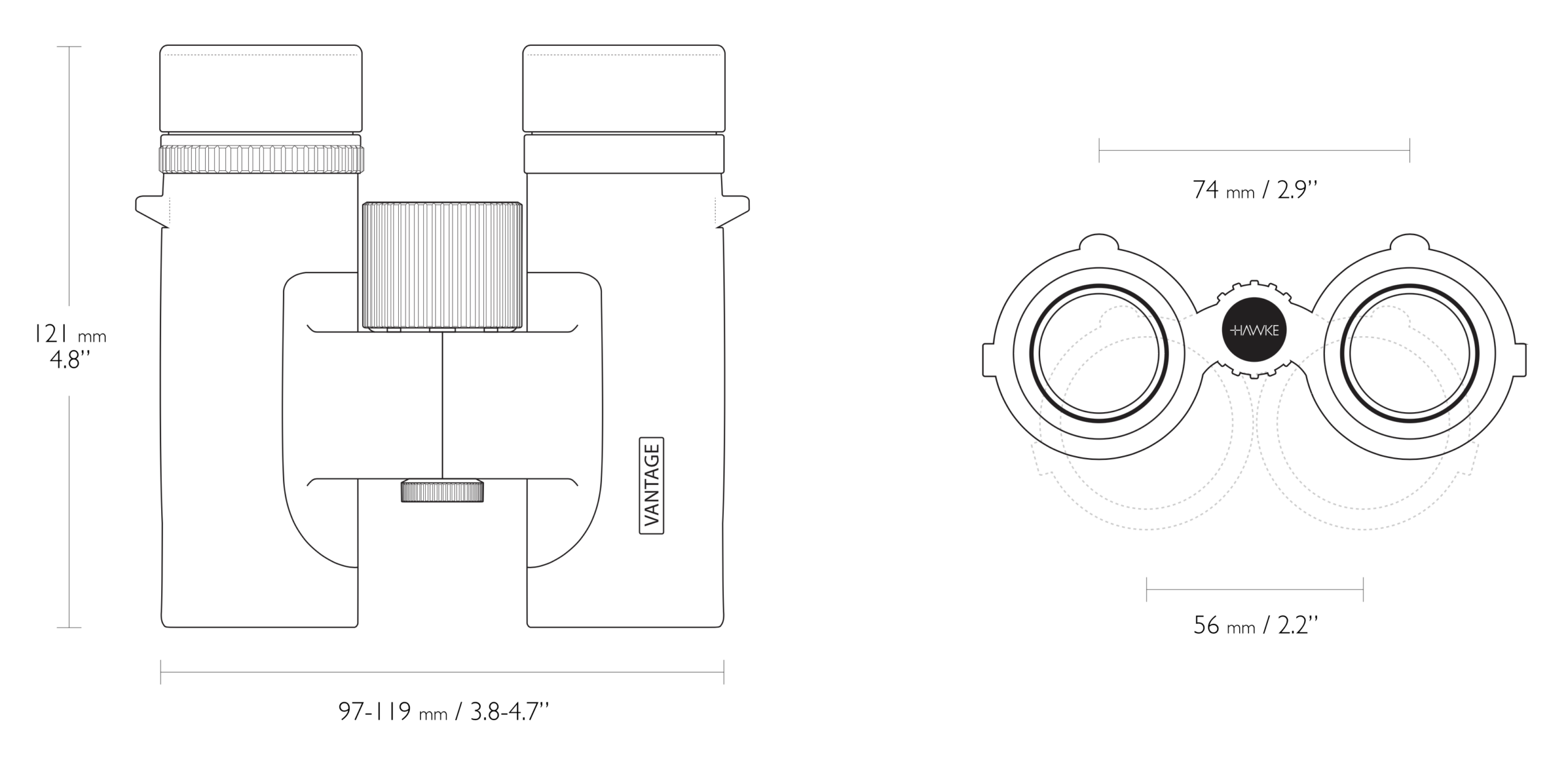 HAWKE 34121 VANTAGE 10x32 FERNGLAS grün