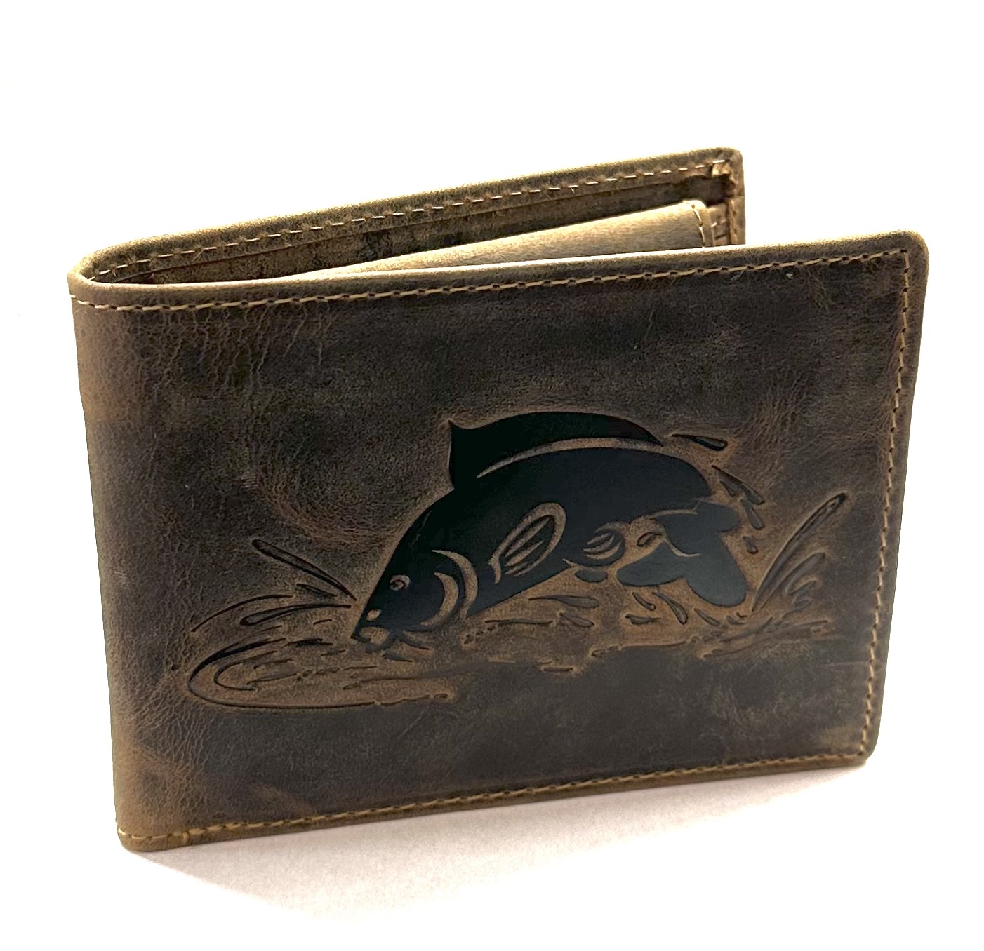 Greenburry Leder Geldbörse Vintage Karpfen Motiv 1705-Karpfen