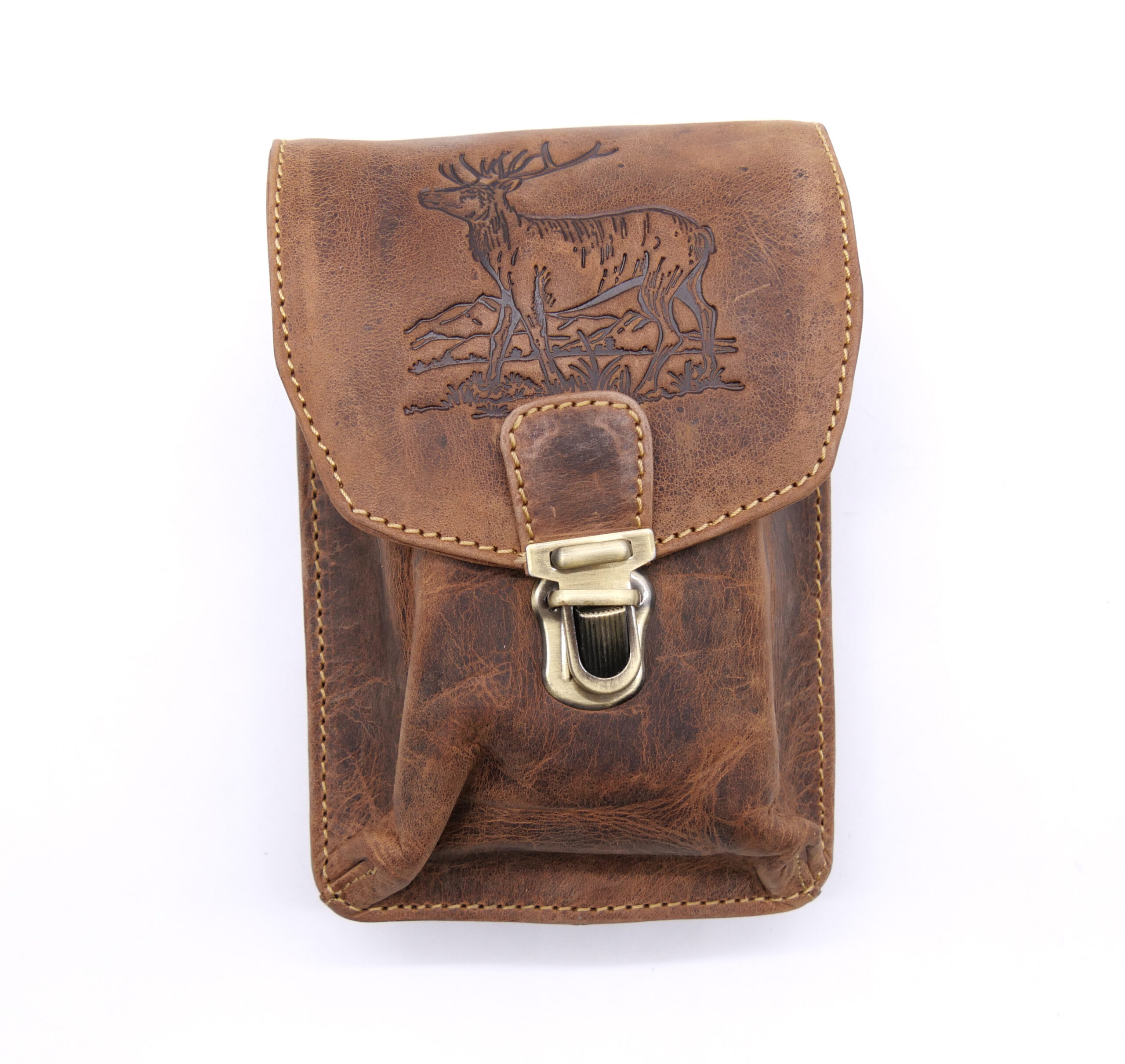 Greenburry Leder Gürteltasche Vintage Hirsch braun 1754H-STAG3-25