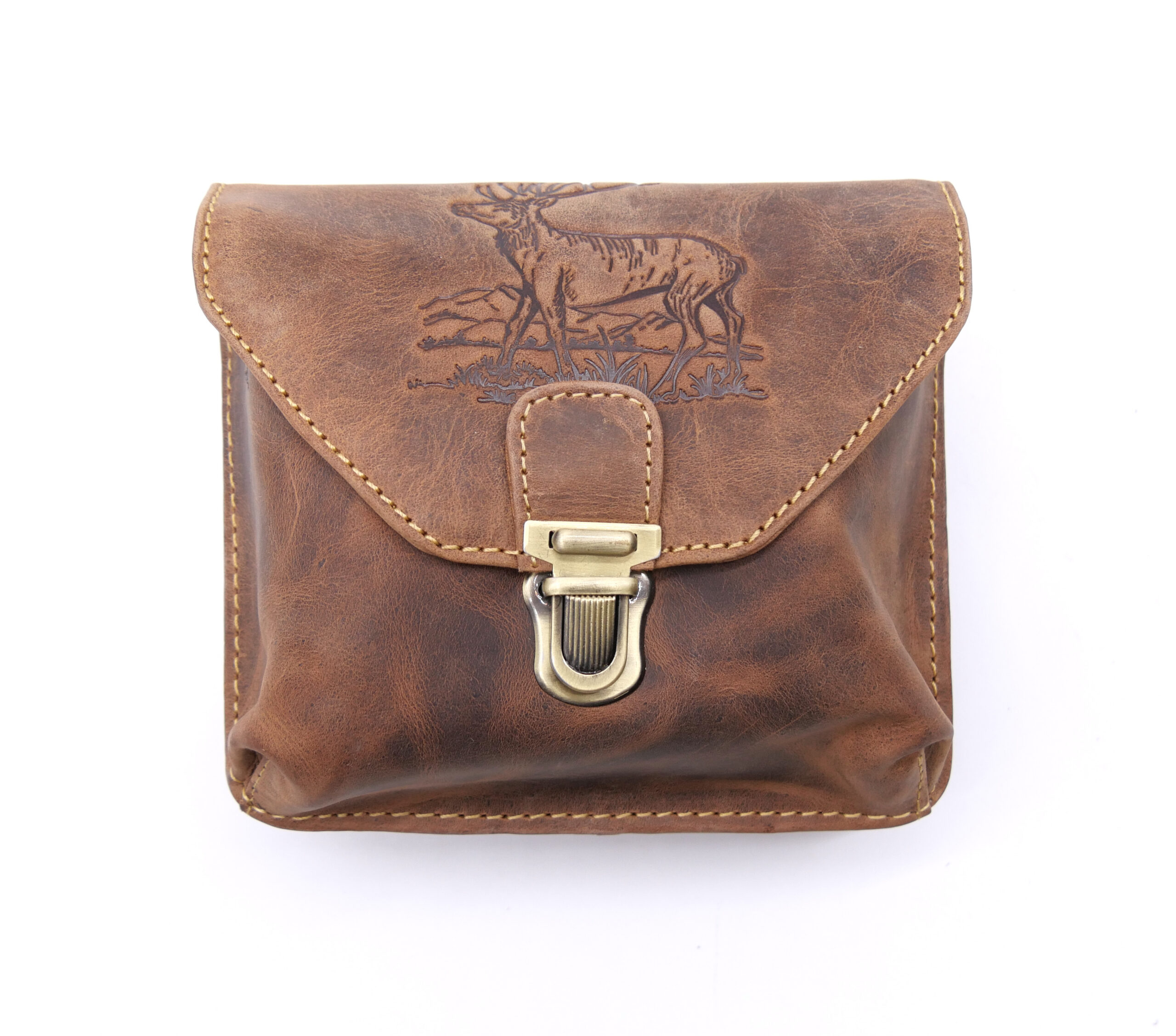 Greenburry Leder Gürteltasche Vintage Hirsch braun 1754V-STAG3-25