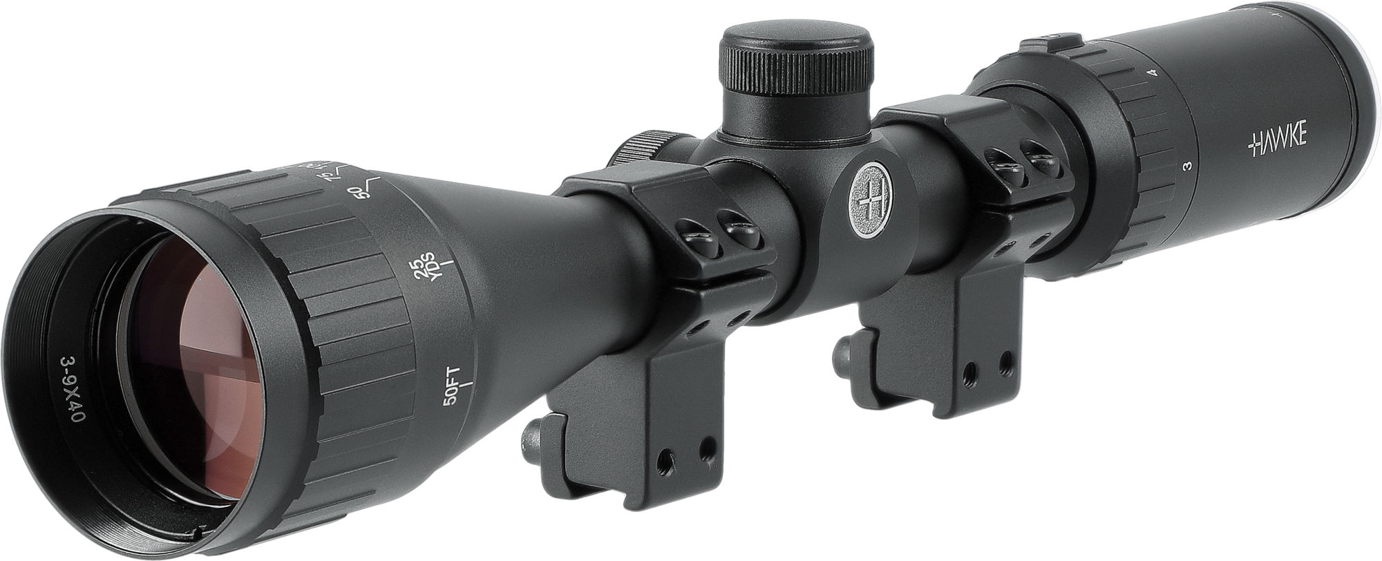 HAWKE 11323 Fast Mount Zielfernrohr 3-9x40 AO Mil Dot  inkl. Montageringe 11 mm